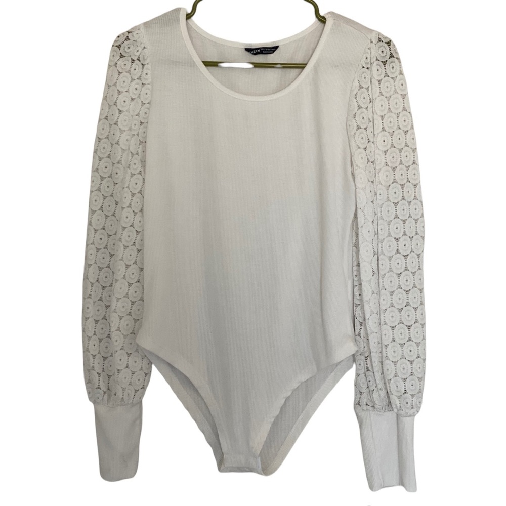 White Large SHEIN Bodysuit